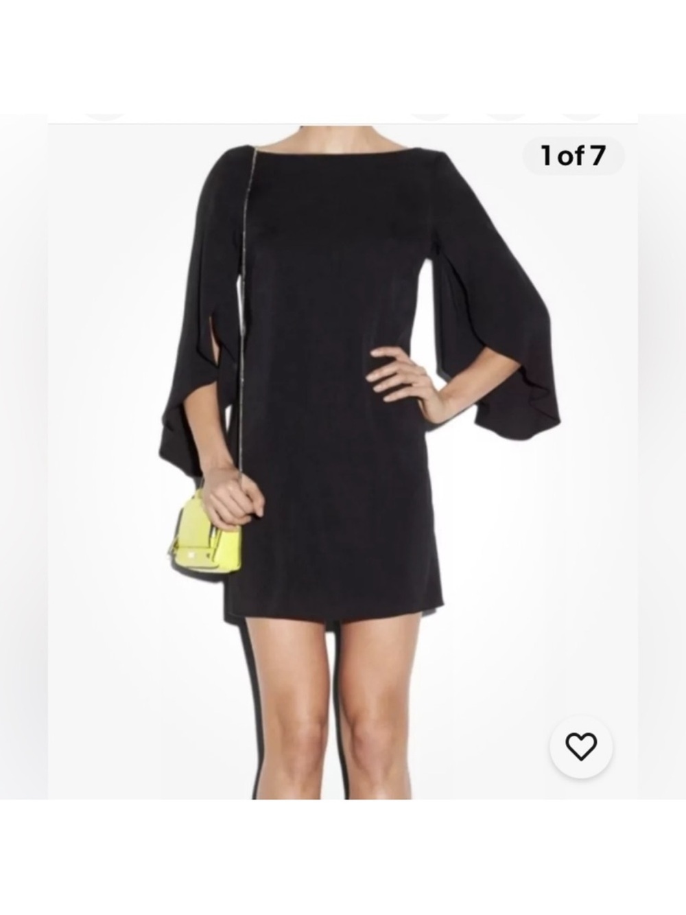 Milly Black Stretch Silk Crepe Butterfly Dress